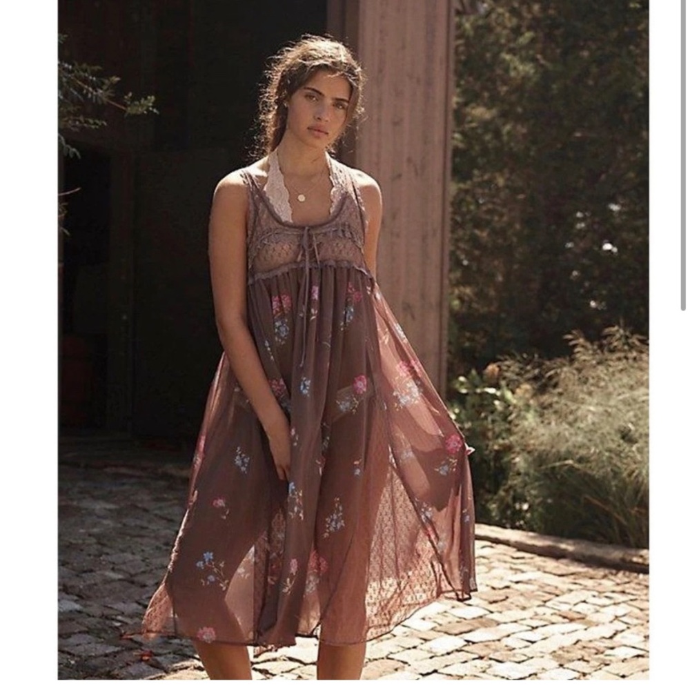 Free People Brown Floral Dress